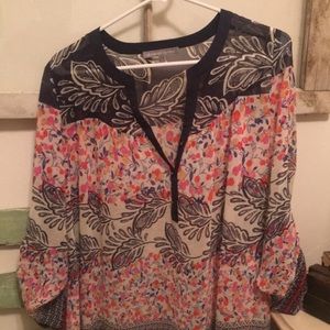 Flowery sheer blouse